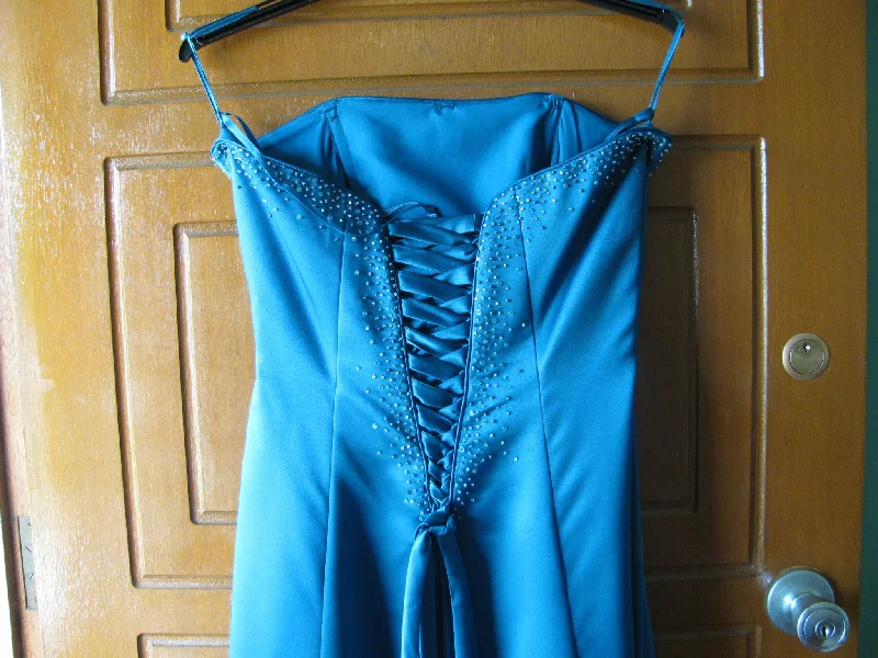 Fantastic Offers Other Petroblue Lace Up back Satin finish dress