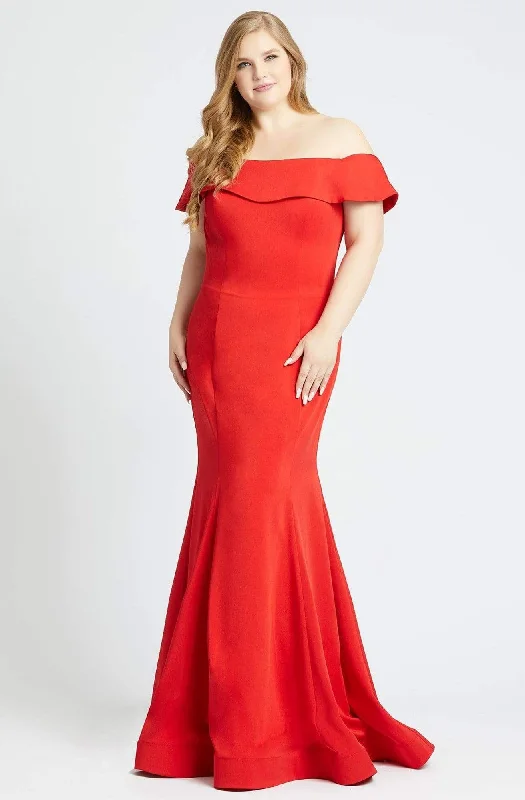 Savings Bonanza Mac Duggal Fabulouss - 66812F Off-Shoulder Mermaid Dress With Train