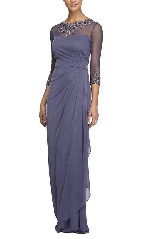 Final Clearance Alex Evenings - 132833 Beaded Illusion Column Dress