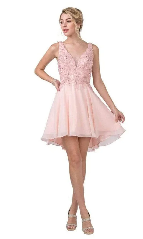 Time-Limited Offer Trevi Collection - S2331 Sleeveless Plunging V-Neck Cocktail Dress