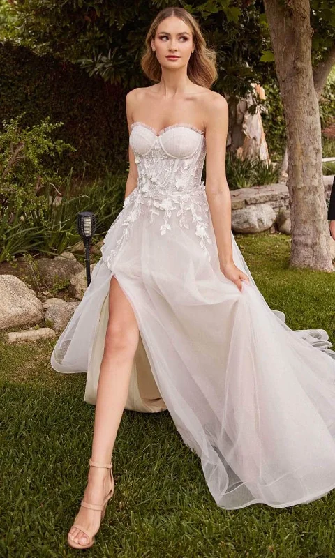 Mega Sale Ladivine CD859W - Strapless Tulle A-line Bridal Gown