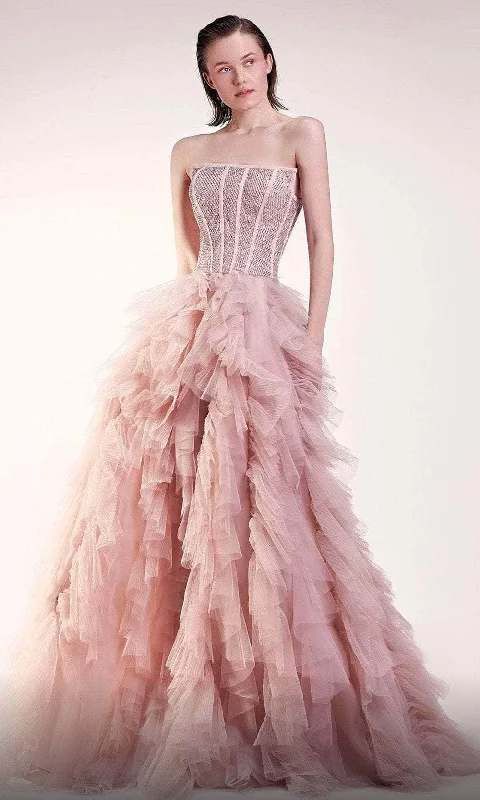 Stock Up and Save MNM Couture G1409 - Strapless Corset Tiered Evening Gown