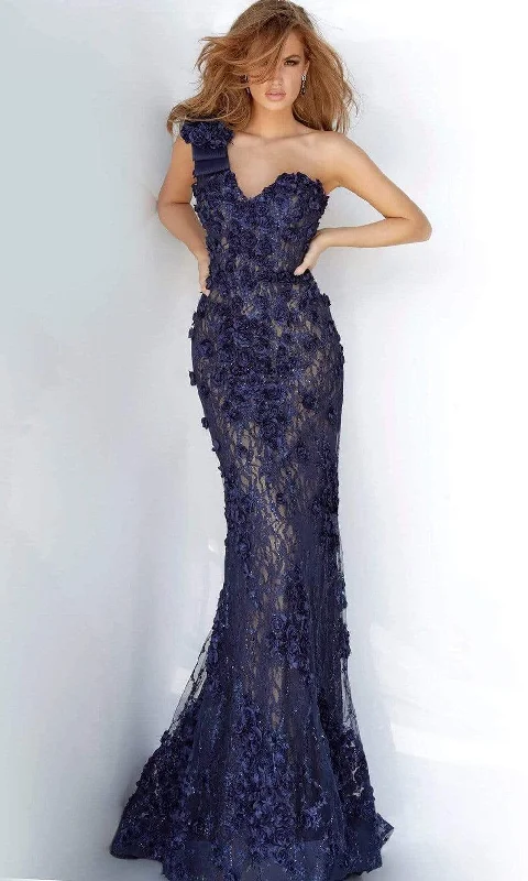 Fantastic Deals Jovani - 3375 One Shoulder Sweetheart Floral Sheath Dress