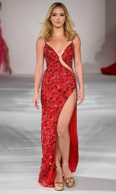 Bargain Prices Sherri Hill 55458 - Illusion V-Neck Prom Dress