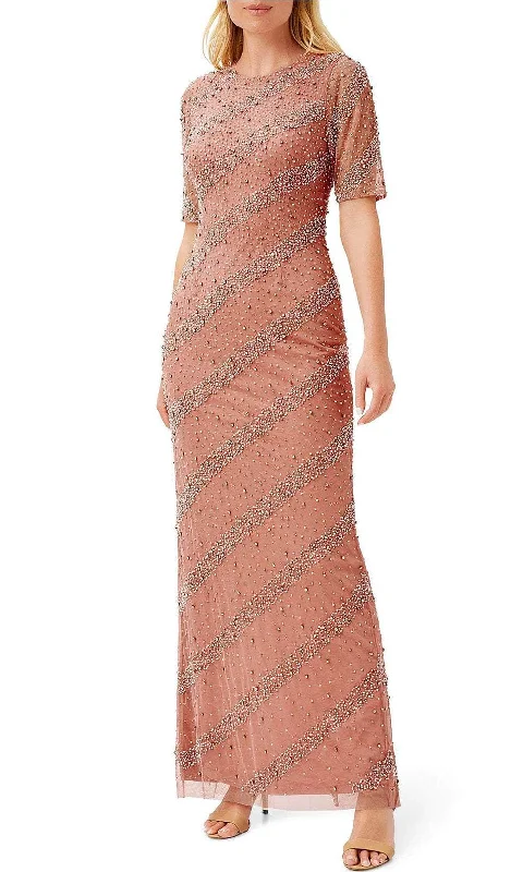 Stock Clearance Aidan Mattox MD1E207520 - Short Sleeve Beaded Formal Dress