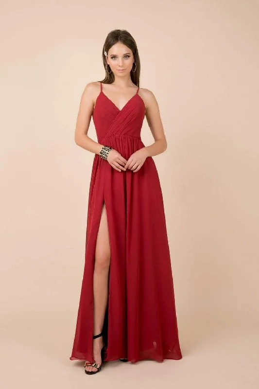 Time-Limited Offer Nox Anabel - R275P Plunging V-neck A-line Dress With Slit