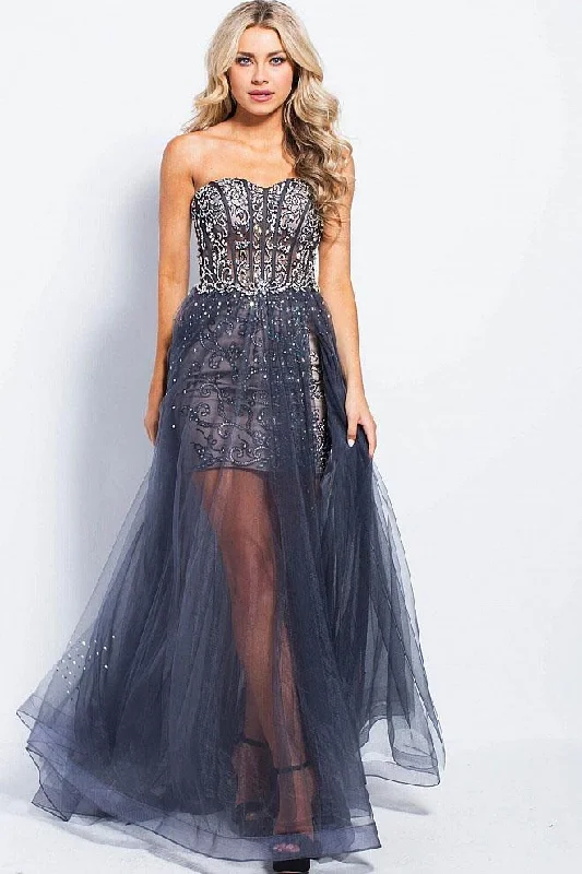 Today’s Deal JVN by Jovani - JVN55886 Strapless Embellished Sweetheart A-line Dress