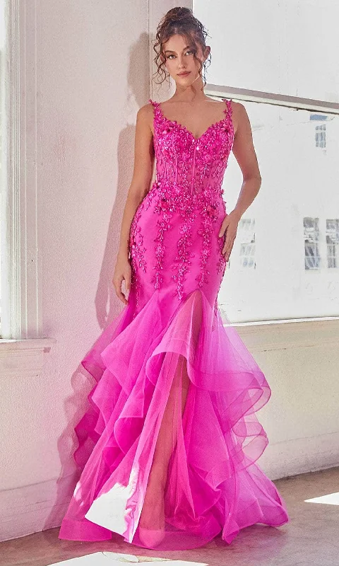 Exclusive Preview Ladivine CD331 - 3D Floral Embellishments Sleeveless Prom Gown