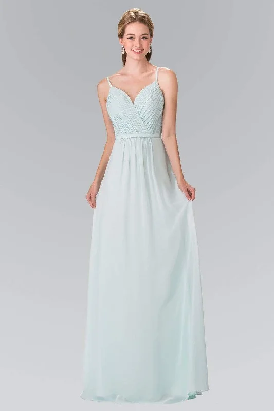 Savings Alert Elizabeth K - GL2374 Sweetheart Spaghetti Strap Ruched Bodice Dress
