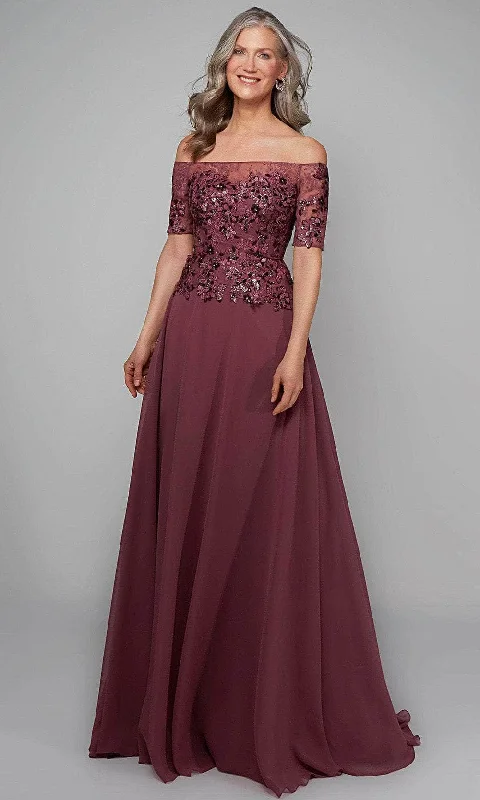 Deal Alert Alyce Paris 27566 - Embroidered Off-shoulder Long Dress