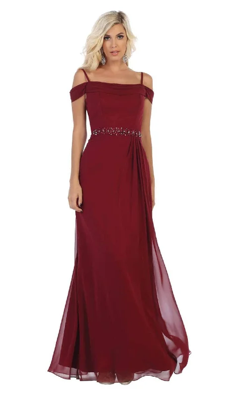 Final Clearance May Queen - MQ1611 Pleated Square A-Line Evening Dress