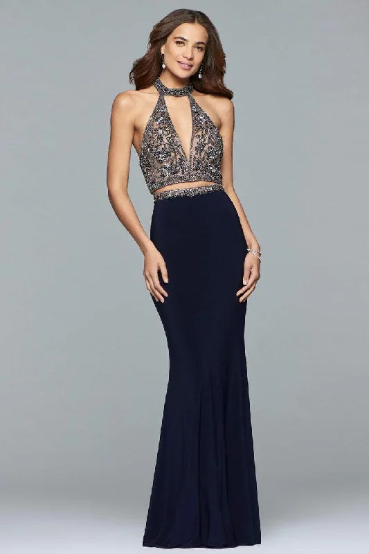 Today’s Deal Faviana - s10003 Two Piece Halter Trumpet Dress