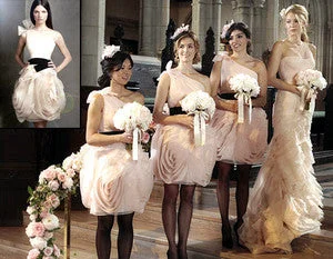 Exclusive Offers Vera Wang One Shoulder Organza Dress with Black Belt