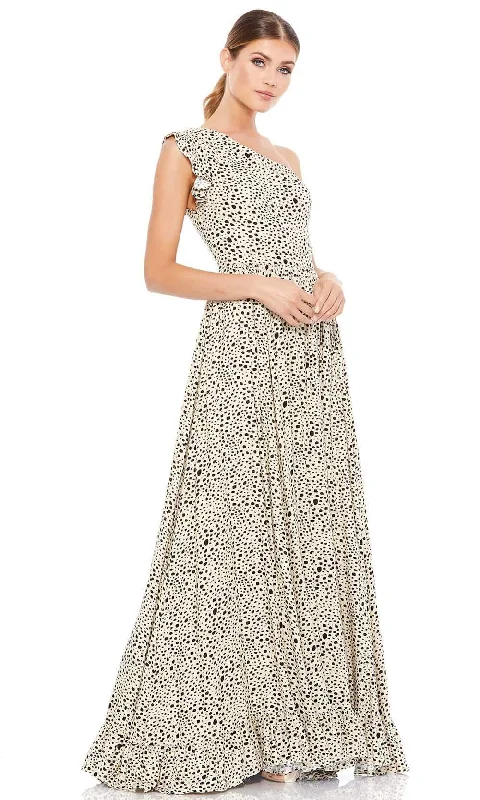 Limited Quantity Ieena Duggal - 26538 Long One Shoulder Animal Print Dress