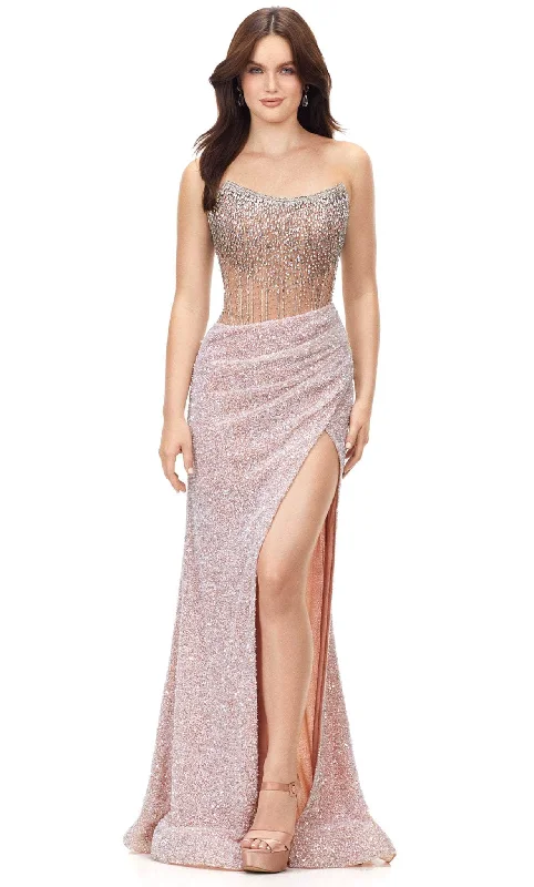 Seasonal Sale Ashley Lauren 11238 - Scoop Strapless Bedazzled Dress