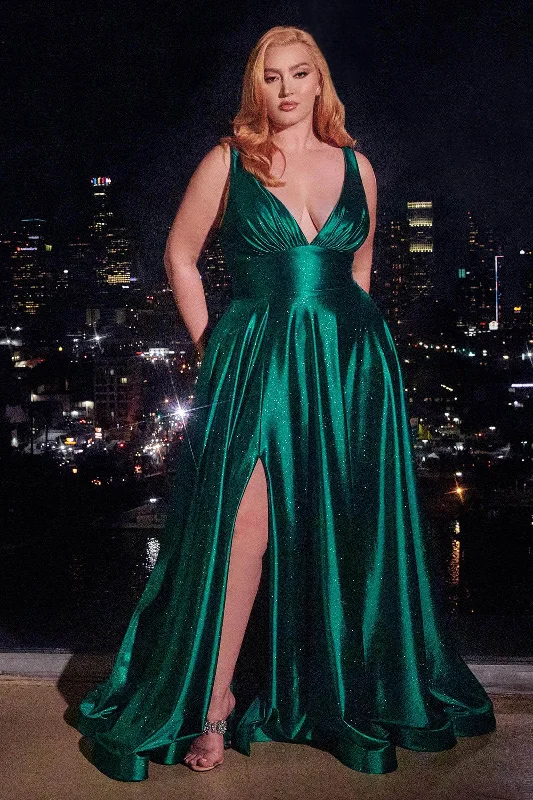 Time-Limited Offer Ladivine CC2349C - Sleeveless Plunging V-Neck Prom Gown