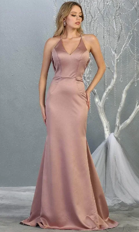 Special Discount May Queen - MQ1779 Embellished V-neck Trumpet Dress