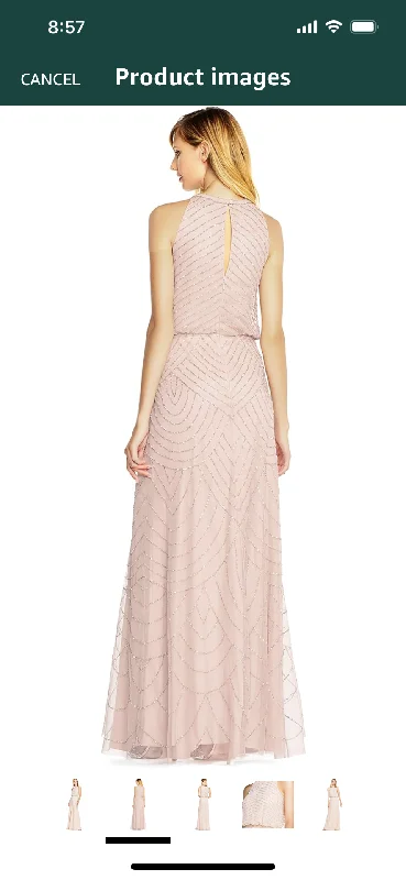 Deep Discounts Adrianna Papell Womens Art Deco Beaded Blouson Dress