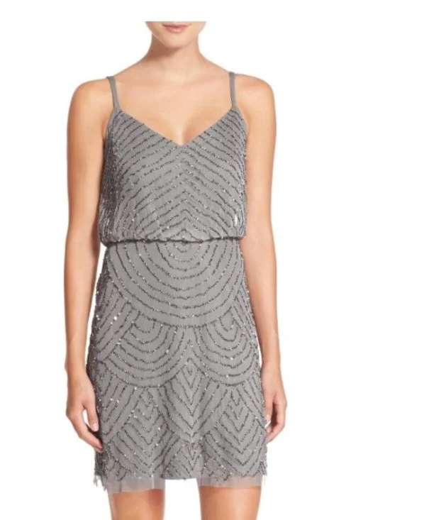 Today Only Adrianna Papell Sequin Mesh Blouson Dress