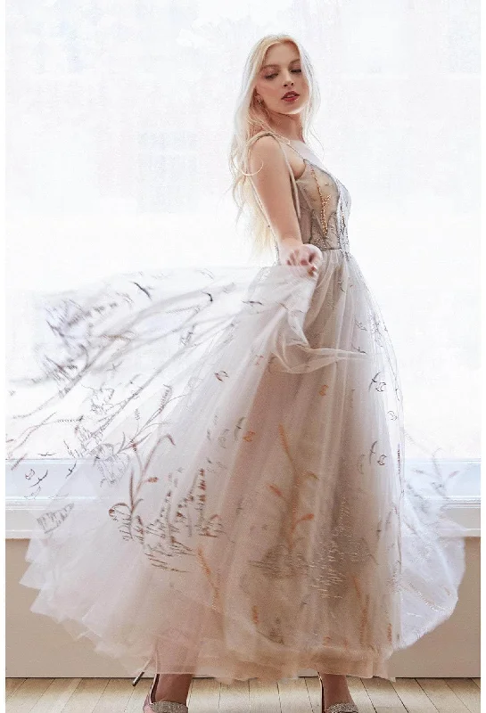 Super Bargain Andrea and Leo - A0987 Corseted Bird Designed Fine Dress