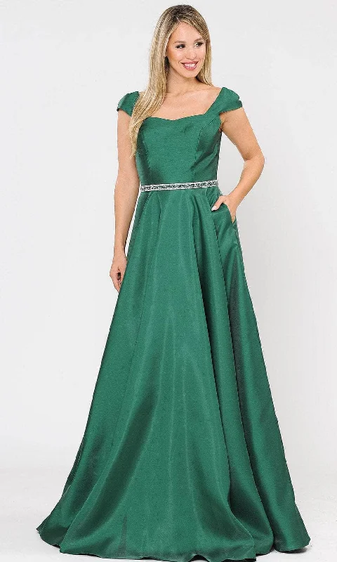 Factory Direct Sale Poly USA 8702 - Corset Styled Back Mikado A-Line Dress