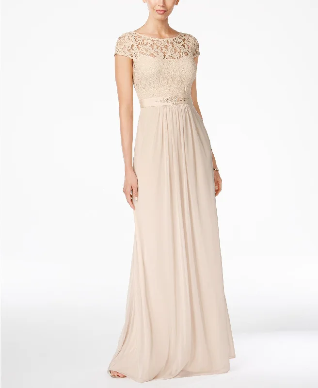 Discount Mania Adrianna Papell Lace Illusion Gown