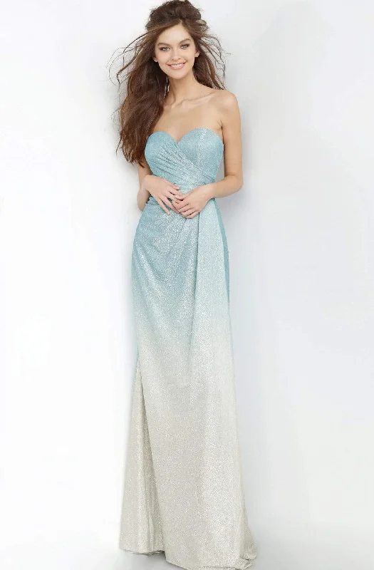 Midnight Sale JVN by Jovani - JVN01015 Strapless Sweetheart Shimmer Ombre Gown