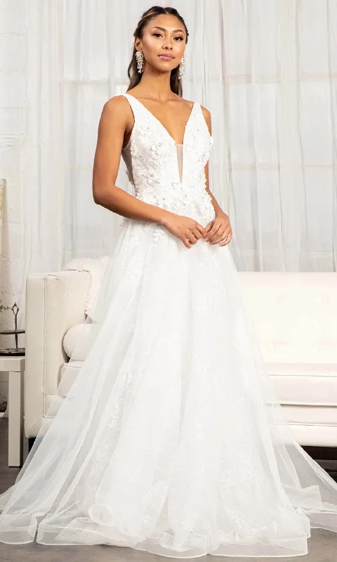 Low Prices GLS by Gloria GL3012 - Sleeveless Deep V-neckline Evening Gown