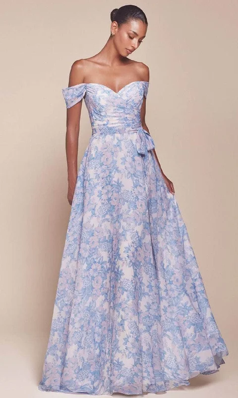 Amazing Deals Ladivine 7441 - Floral Prints A-Line Evening Dress