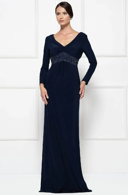 Super Bargain Rina Di Montella - Long Sleeve Jersey Formal Dress RD2691