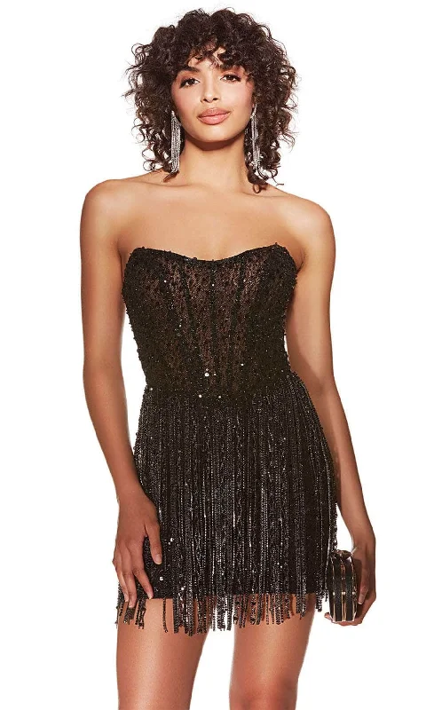 Bargain Prices Alyce Paris 4940 - Strapless Fringe Detailed Cocktail Dress