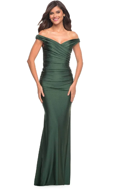 Major Savings La Femme 30631 - Off Shoulder Fitted Long Gown