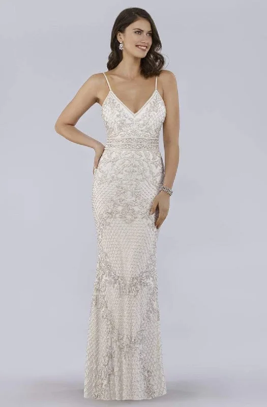 Sneak Peek Sale Lara Dresses - 51019 Shimmering Lattice Rendered Sheath Gown