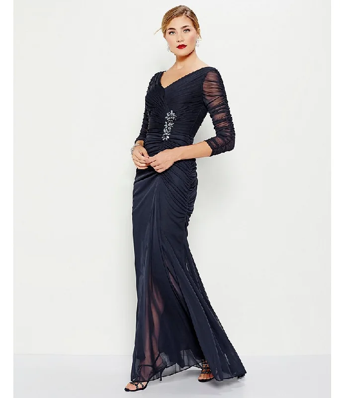 Price Smash Adrianna Papell Sheer Sleeve Embellished Draped Gown