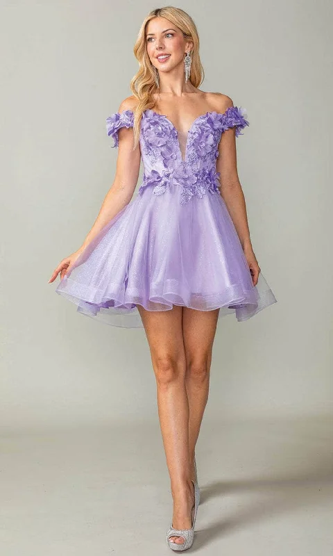 Weekend Flash Sale Dancing Queen 3344 - Floral Applique Cocktail Dress