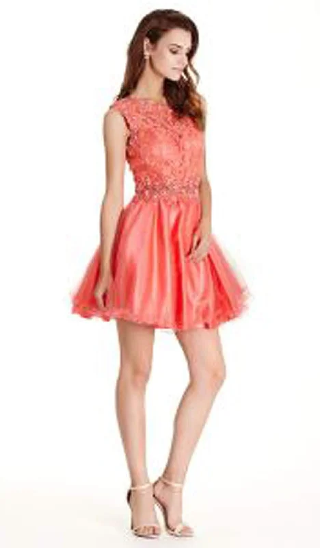 Super Sale Trevi Collection - Floral Lace A-line Homecoming Dress