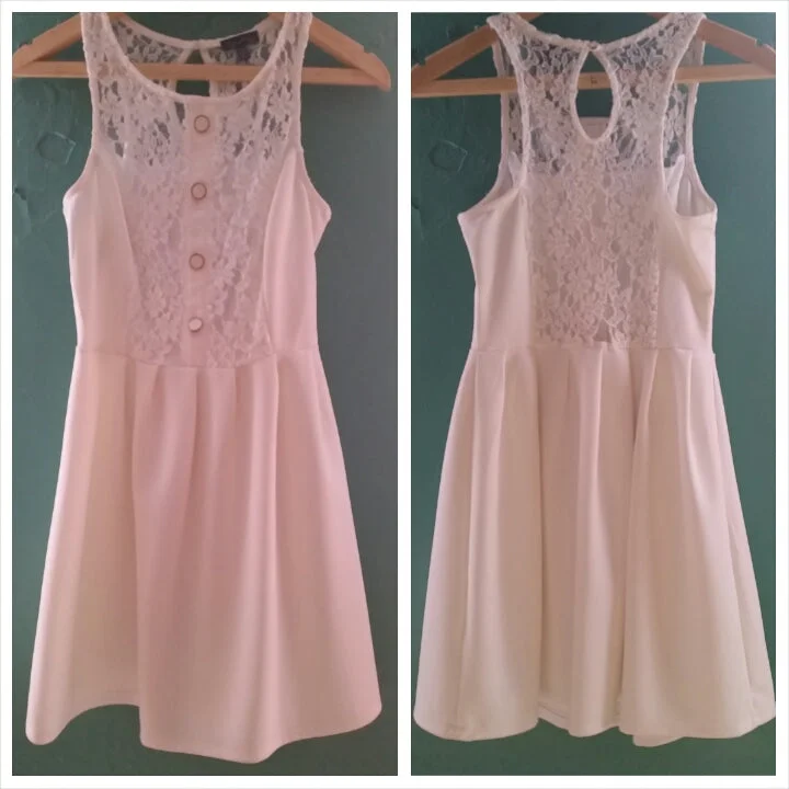 Exclusive Offers Other Off-white Sleeveless Cocktail Dress with Lace Deta