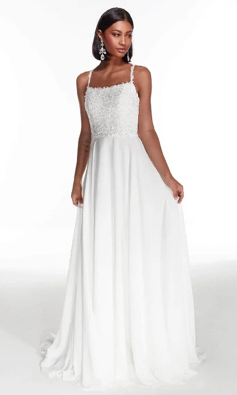 Huge Discounts Alyce Paris - Laced Straight-Across Bridal Gown 7018