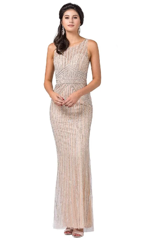 Buy More, Save More Dancing Queen - 2529 Embellished Scoop Sheath Dress