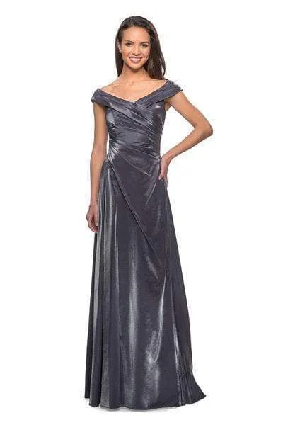 Unbeatable Prices La Femme - 27846 Ruched Off-Shoulder A-line Dress