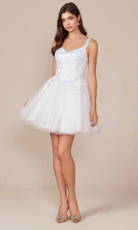 Exclusive Offers Nox Anabel H846W - Embellished Sleeveless Cocktail Dress