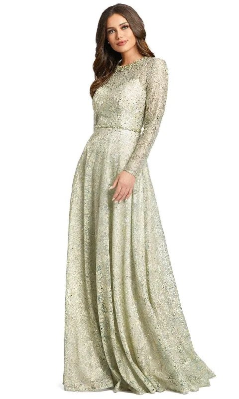 Daily Deals Mac Duggal 491881 - Floral Lace Jewel Neck Evening Dress