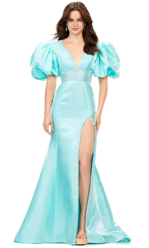 Closeout Ashley Lauren 11379 - Beaded Empire Waist Prom Gown