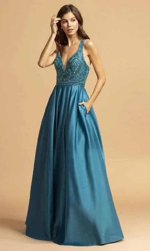 TIME-Limited Offer Aspeed Design - L2174 Sleeveless A-Line Evening Dress