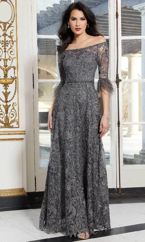 Savings Event Mori Lee 72602 - Lace Feathered Evening Dress