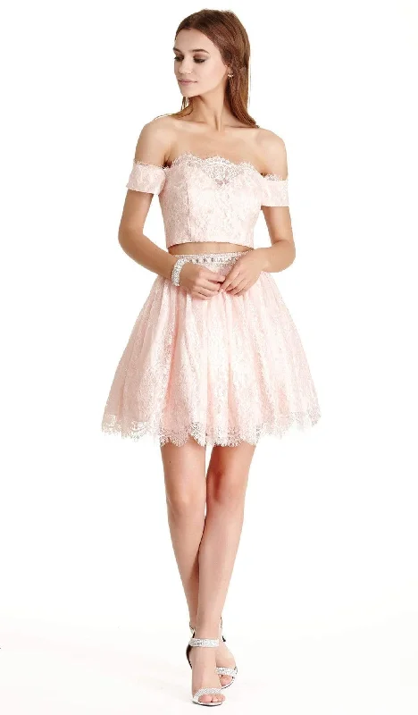 Overstock Trevi Collection - Lace Two Piece A-line Homecoming Dress