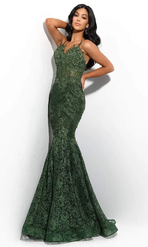 Limited Time Jasz Couture - 7306 Embellished Sleeveless V-Neck Trumpet Dress