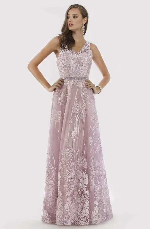 Price Cut Lara Dresses - 29784 Embroidered V-neck A-line Gown