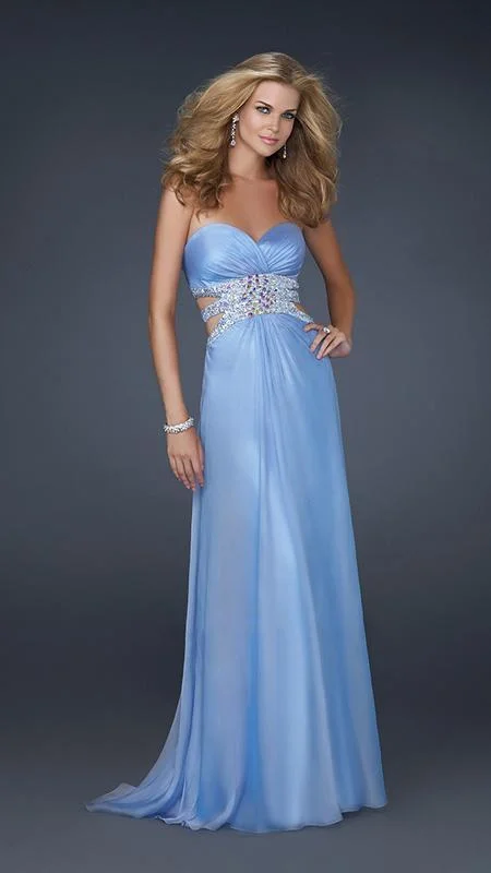 Best Deals La Femme - 17203 Ruched Sweetheart with Embellished Cutouts A-line Evening Dress