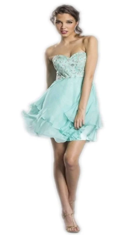 Fantastic Offers Trevi Collection - Embellished Sweetheart Homecoming Dress
